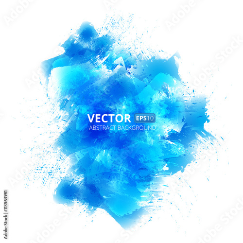 Abstract vector blue watercolor background
