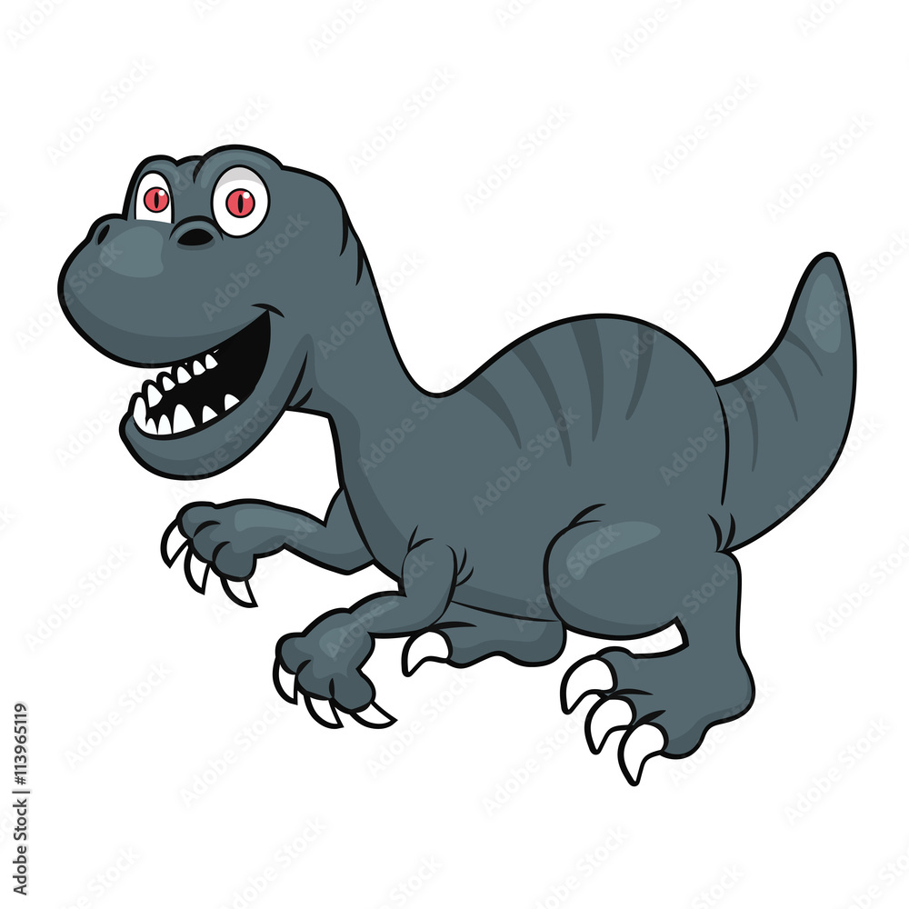 Fototapeta premium Cute velociraptor or raptor dinosaur