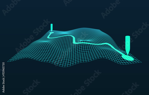 GPS navigator vector background. 3d technology vector map