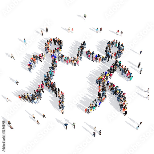 people relay race competition sport 3d