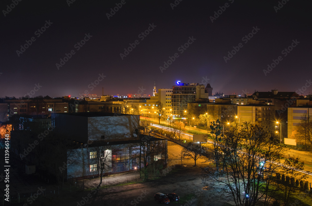 Fototapeta premium POZNAŃ - MIASTO NOCĄ