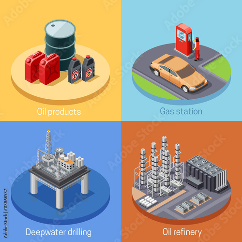  Oil Industry Isometric 4 Icos Square 