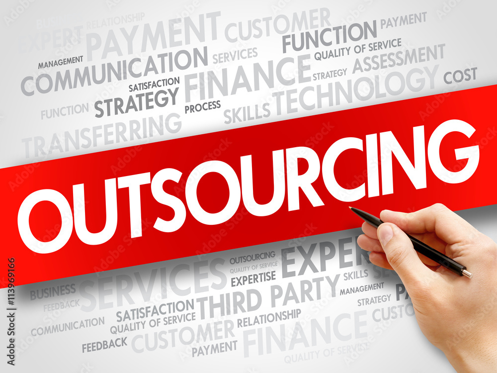 Outsourcing related items words cloud, business concept Outsourcing related items words cloud, business concept