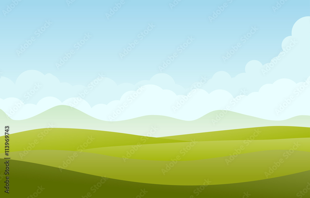 Obraz premium Green landscape vector