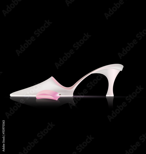 white shoe and pink petal