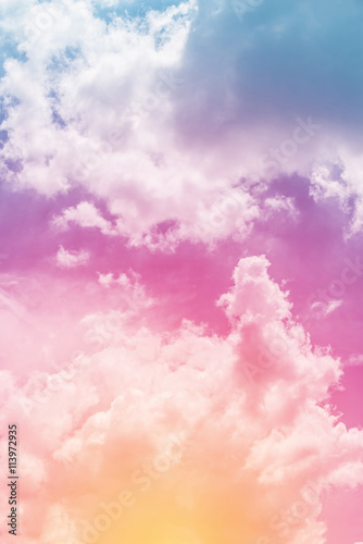 sun and cloud background with a pastel colored

