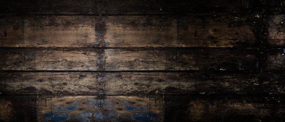 Old rustic wooden panoramic banner background