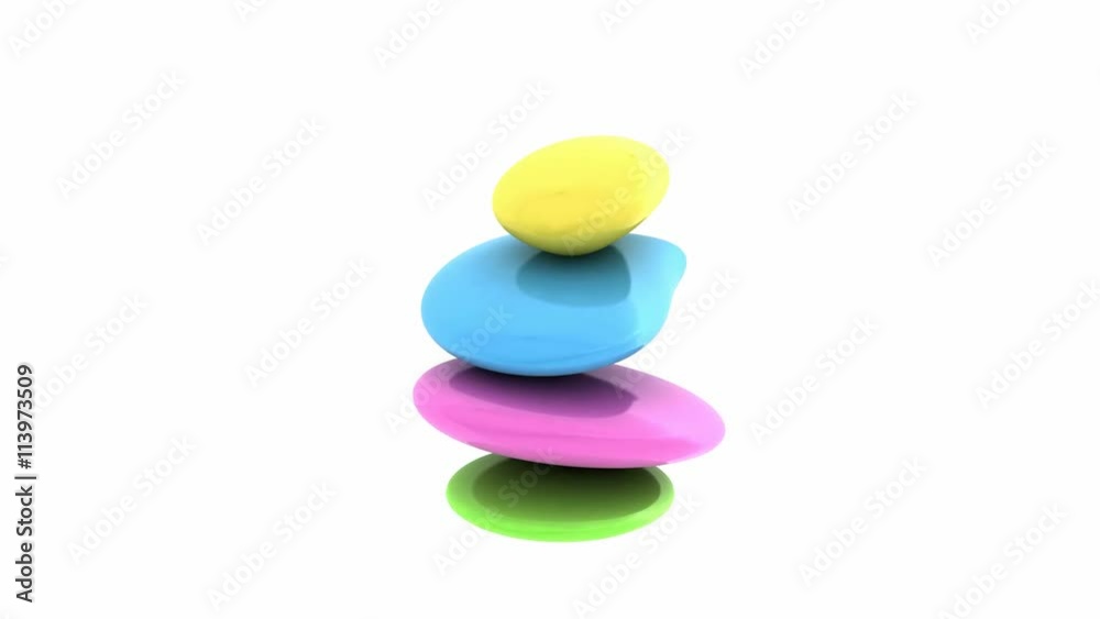 Spa stones on white. 3d Animated Computer Design. High definition video 4K. Spa stones on white. 3d Animated Computer Design. High definition video 4K.