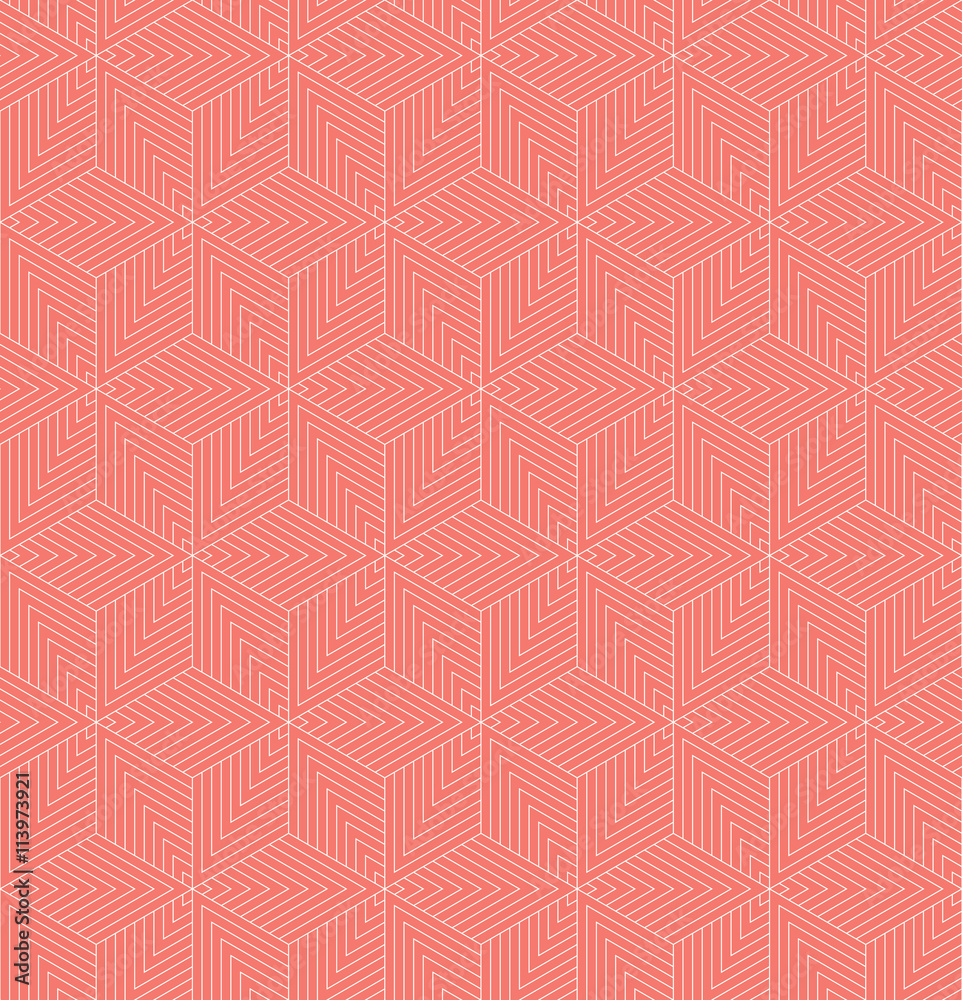  seamless striped rhombus grid pattern.