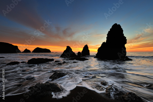Sunset at Rodeo Beach in the Golden Gate National Recreational Area near Sausalito, California © gnagel