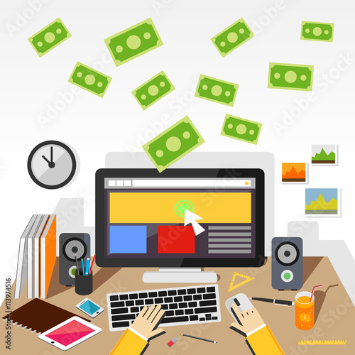 Pay per click flat design illustration.
