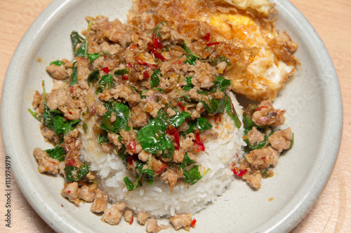 spicy and delicious thai food photo