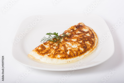 Prepared pancake on a plate