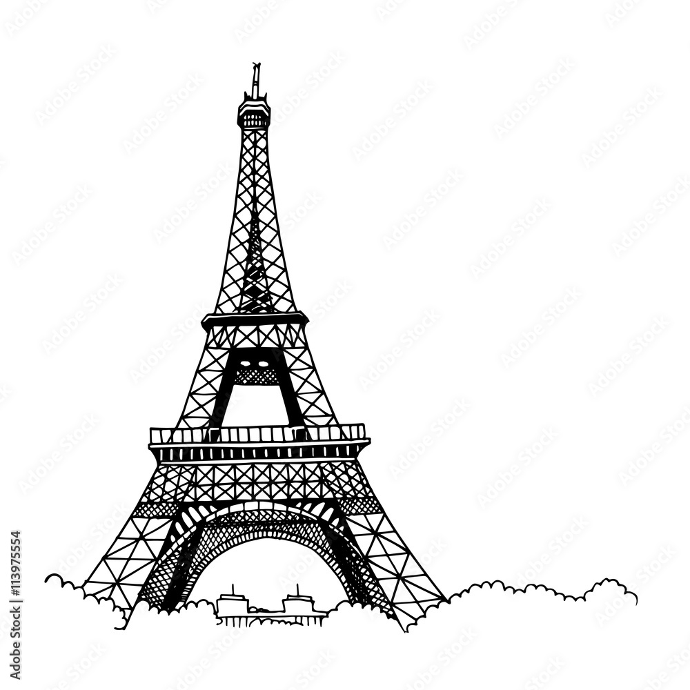 Hand drawn Eiffel Tower