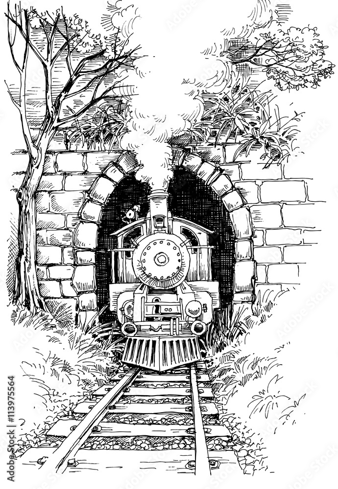 Naklejka premium Steam train