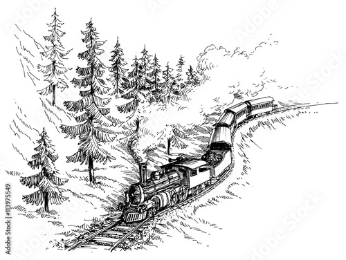 Steam train vector