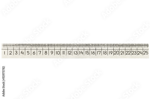 Metal ruler for zooming, isolated on white background