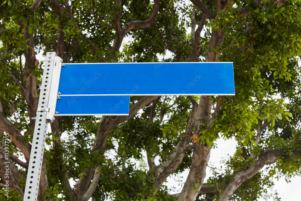 Blank blue street sign Stock Photo Adobe Stock