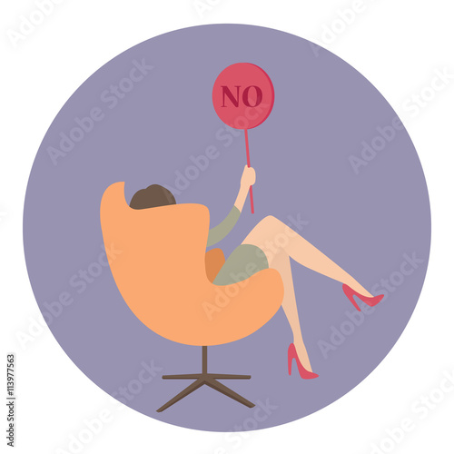 woman business say no show sign