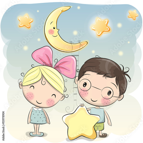Girl and Boy with a star