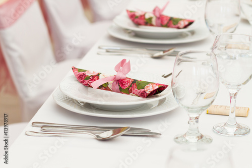 table set for event or wedding