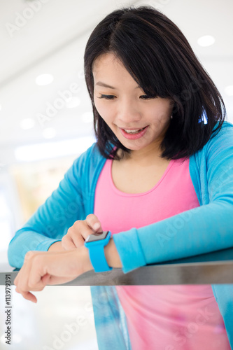 Woman use of smart watch