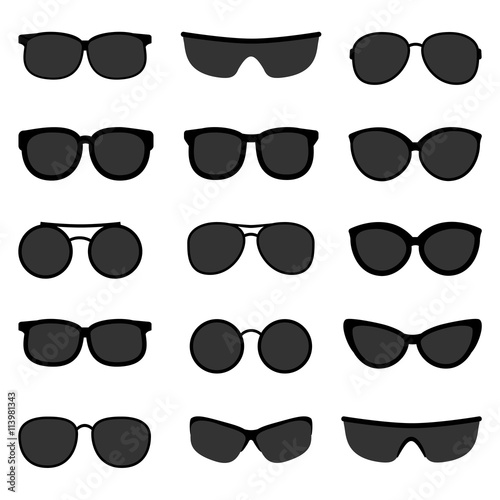 Glasses and sunglasses vector set