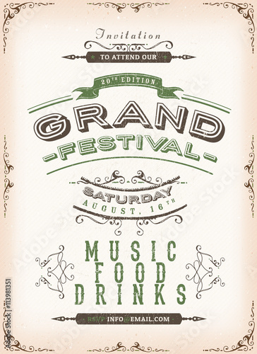Vintage Festival Poster Background