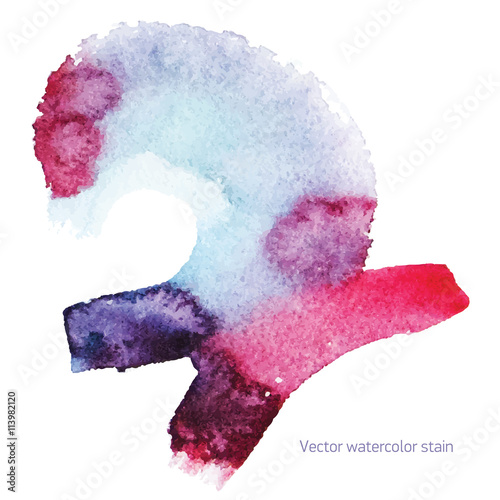 Watercolor smear, vector stroke illustration, hand painted vector, perfect design elements