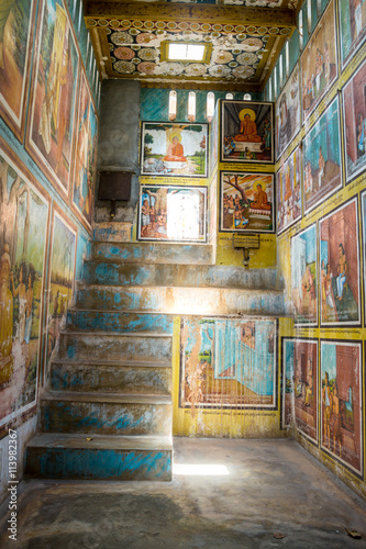 MATARA, SRI LANKA - Weherahena buddhist temple is said be the largest and the first tunnel temple in the world.The 600 feet tunnel was fist build by excavating the mound of earth. photo