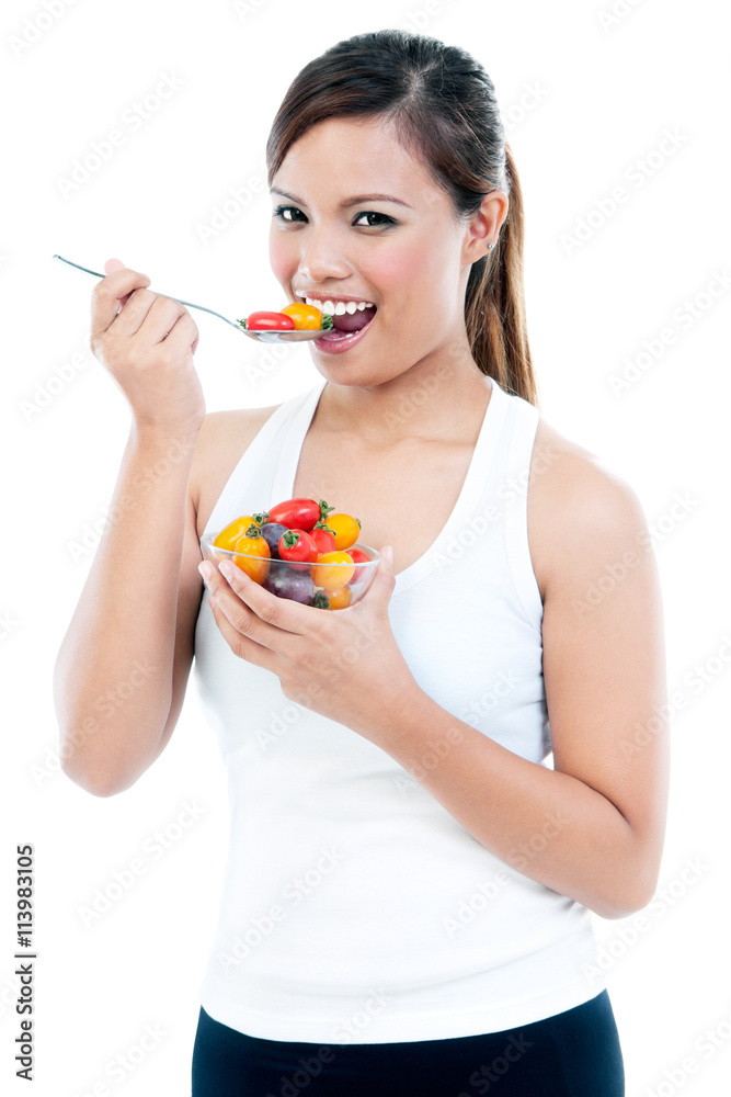 Healthy Fitness Woman Eating Fruits Healthy Fitness Woman Eating Fruits