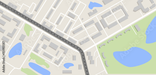 City map with road