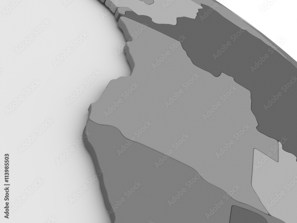 Fototapeta premium Angola on grey 3D map