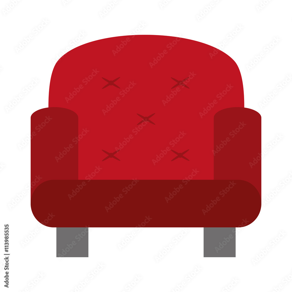 red one seat sofa , vector illustration red one seat sofa , vector illustration
