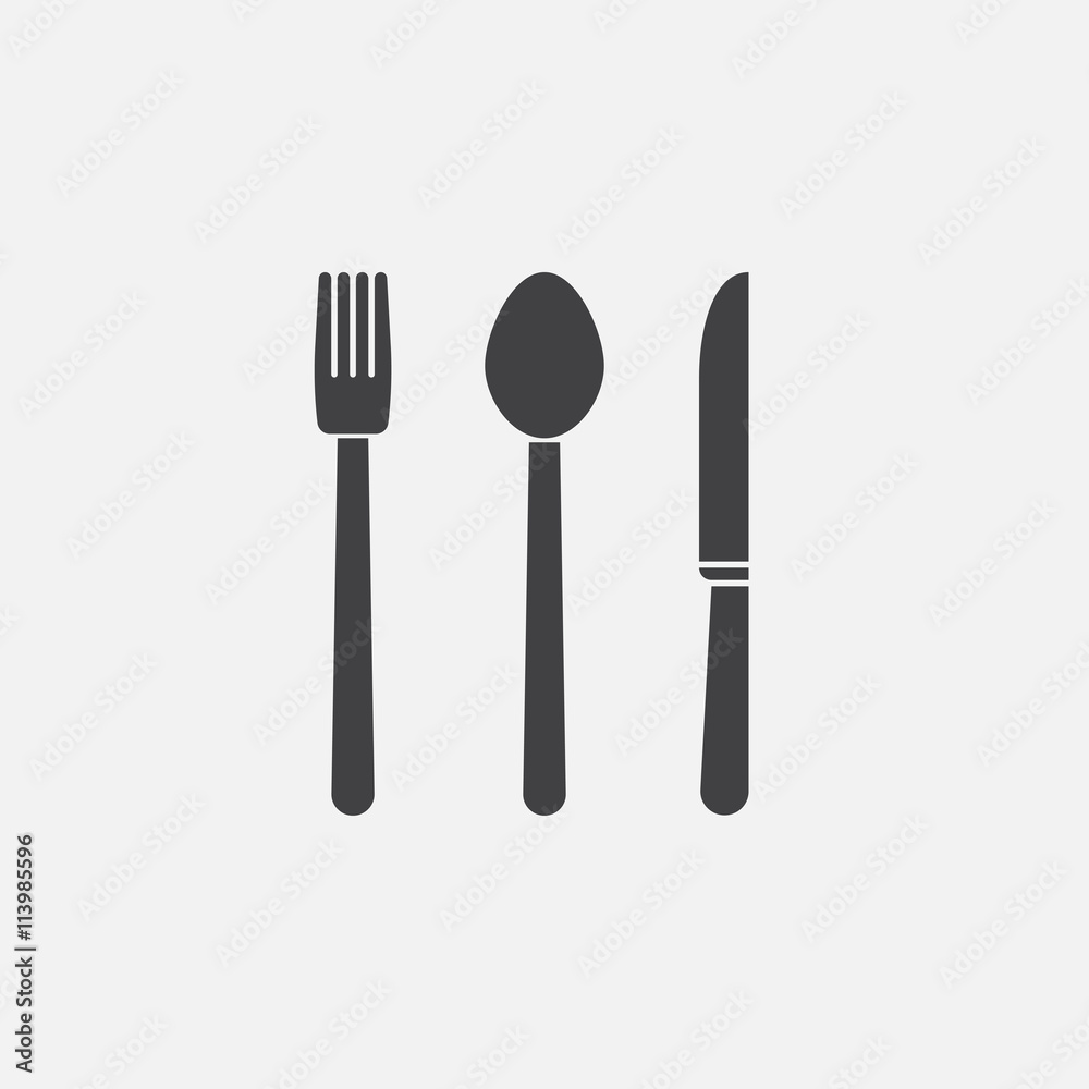 fork, knife and spoon icon fork, knife and spoon icon