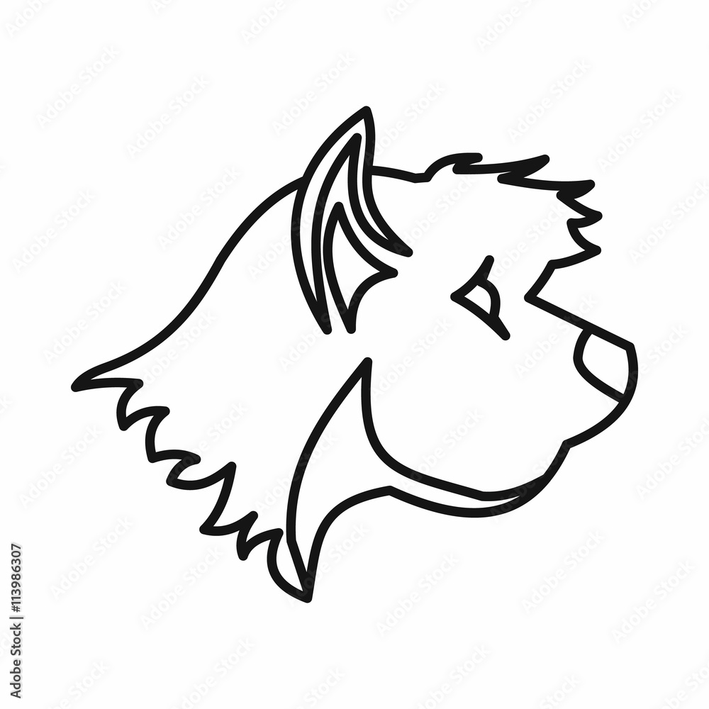 Terrier dog icon, outline style Terrier dog icon, outline style