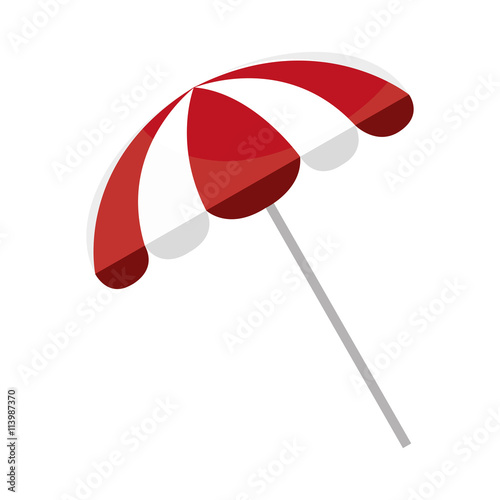 white and red beach umbrella,vector graphic