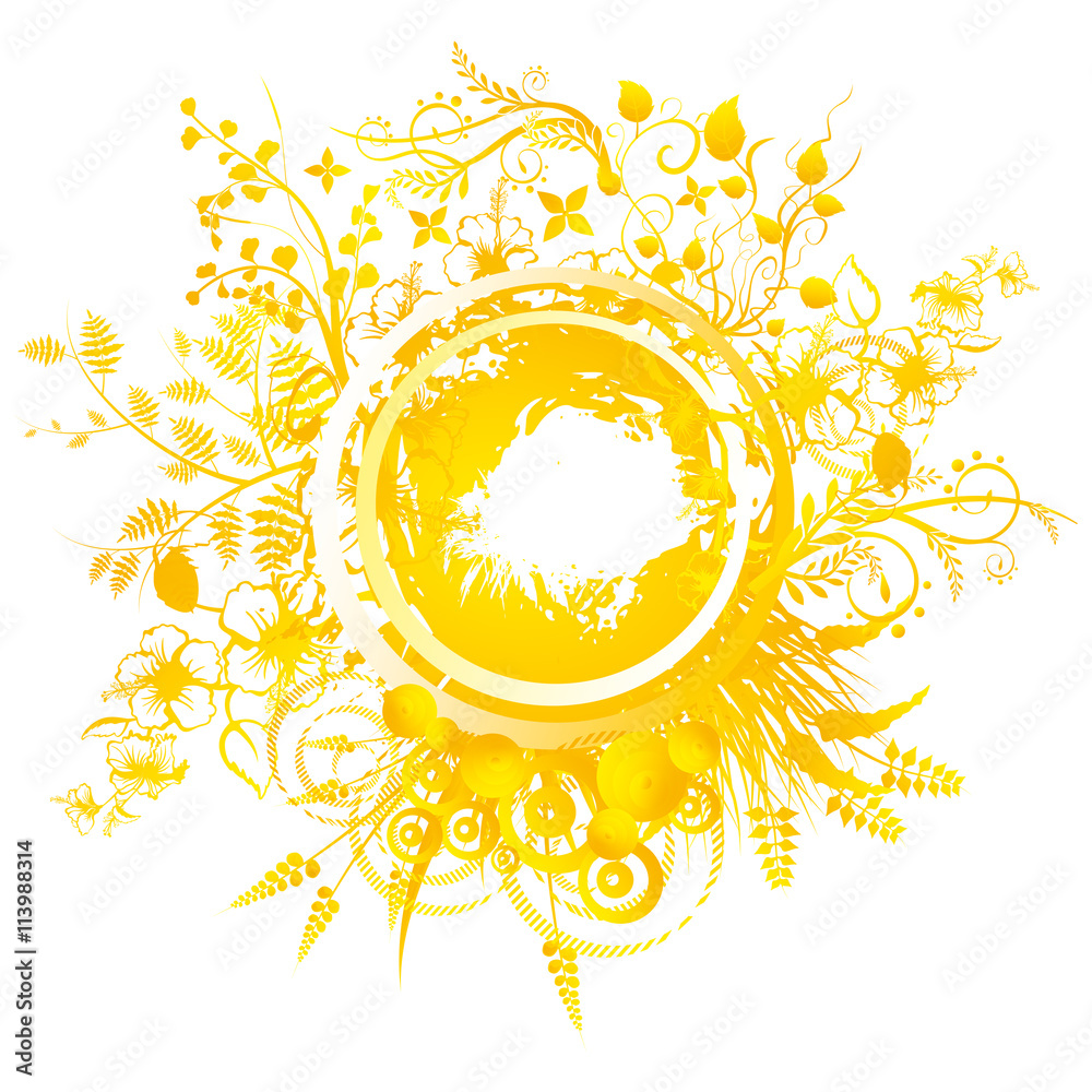 Fototapeta premium A circular geometric design for summer solstice day in June on a white background 