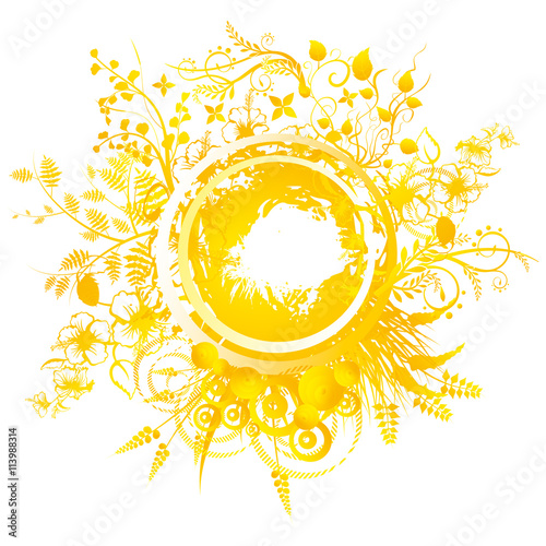 A circular geometric design for summer solstice day in June on a white background
