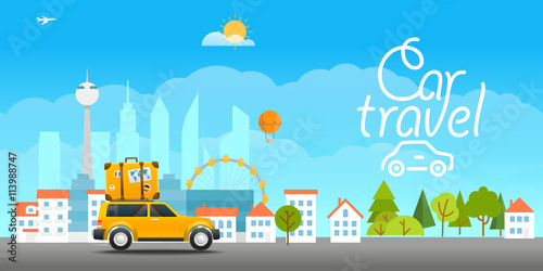 Vacation travelling concept. Vector travel illustration with the
