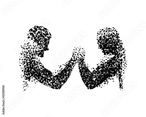 Arm wrestling  silhouette
