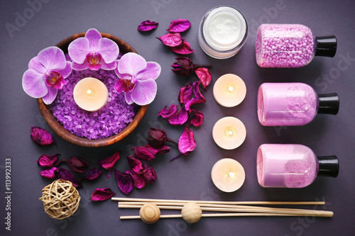 Beautiful spa composition. Flat lay