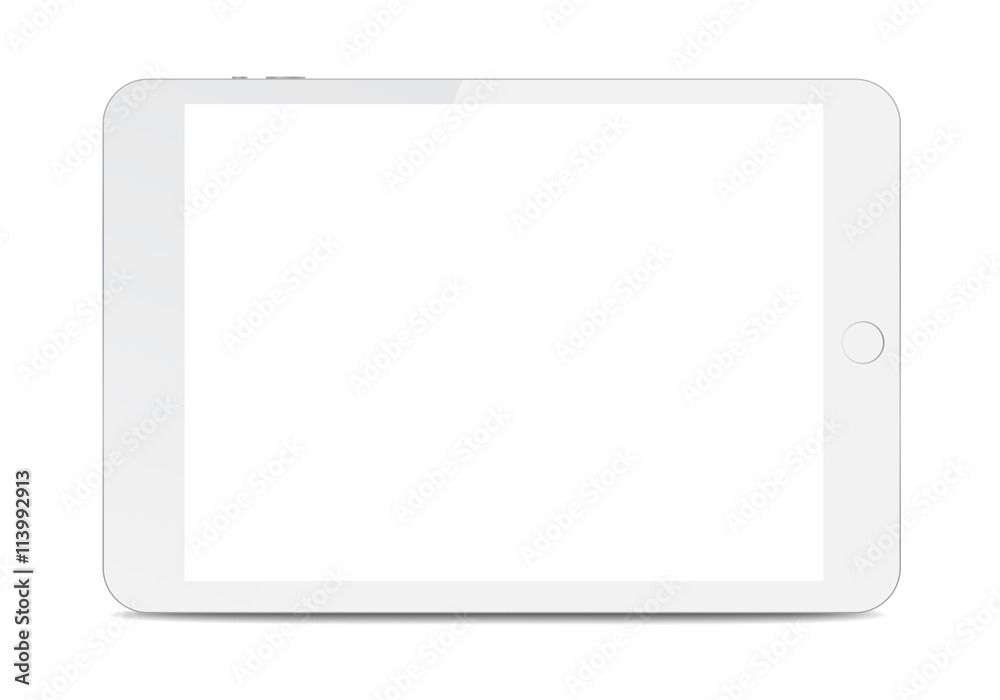 White isolated tablet with shadow - obrazy, fototapety, plakaty 