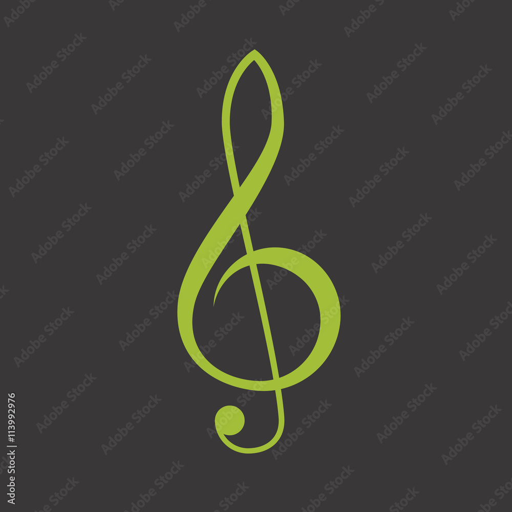Treble clef vector icon