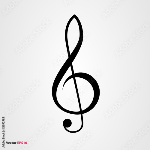 Treble clef vector icon