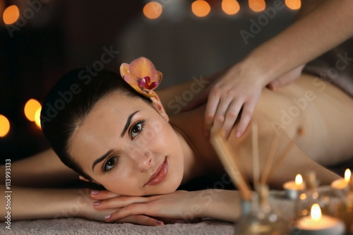 Beautiful young girl in spa...