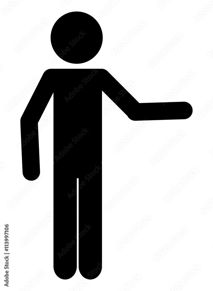 man with extended arm man with extended arm