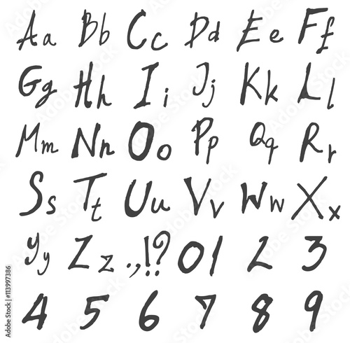 Hand drawn alphabet letters Vector EPS10