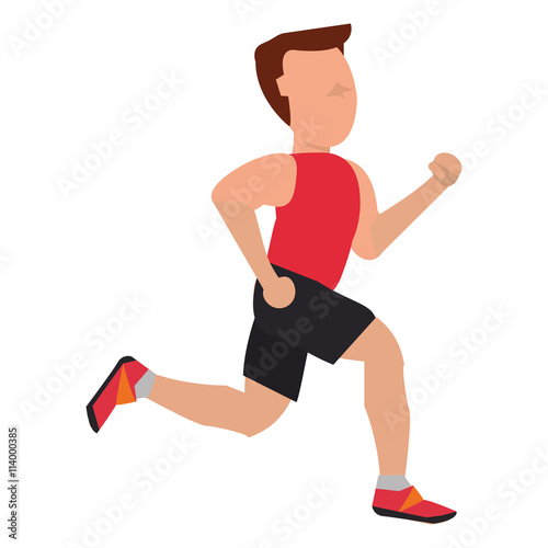 person with sleeveless top jogging