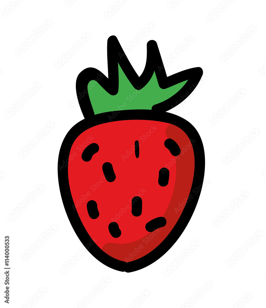 Obraz premium fresh strawberry isolated icon design